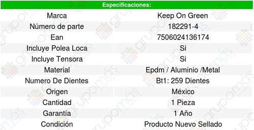 Kit Distribucion Banda Peugeot 607 V6 3.0l 02/03 Kg 1328815 Foto 2