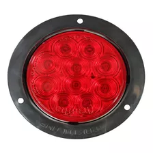 Plafon Redondo De 4 Para Tornillo Negro 10 Leds Color Rojo