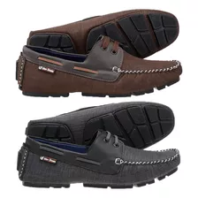 2 Pares Mocassim Drive Dockside Sapatilha Masculino Pt/bd