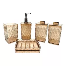 Kit Banheiro Glamour 4 Itens Lavabo Decoração Casa Higiene