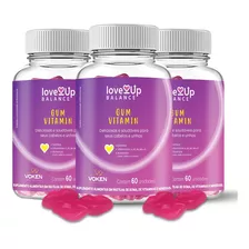 Love Up Gum Vitamin - 3 Potes + 1 Brinde Especial