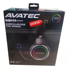 Auricular Avatec Chs-3068ub, Rgb, Entrada Usb 7.1 Color Negro