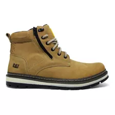 Coturno Masculino Casual Cat Bota Catter De Couro Zipone 