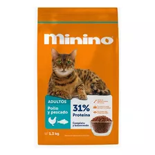 Alimento Minino Para Gato Adulto Todos Los Tamaños Sabor Pollo Y Pescado En Bolsa De 1.3kg