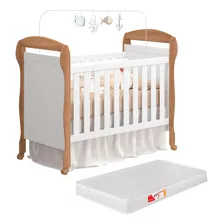 Berço Bebe Provençal Americano Vira Cama Multiuso E Colchão