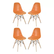 Set 4 Sillas De Comedor Eames Naranjo