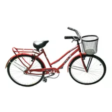 Bicicleta Paseo Femenina Ram Paseo R26 1v Frenos V-brakes Color Rojo Con Pie De Apoyo 