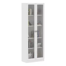 Armário Estante 2 Portas Vidro Multimóveis Cr25069 Branco