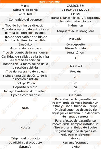 Bomba Direccin Licuadora W250 8 Cil 5.2l 86/91 Reman Foto 5