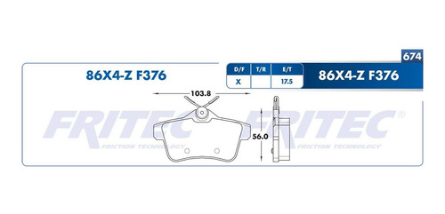 Balatas Traseras Peugeot 308 1.6l 2010 Fritec Foto 2