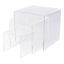 Clear Acrylic Riser Set Of Three (3-inch, 4-inch, 5-inc...