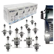 Kit 10 Lampada Halogena H4 3000k 24v Caminhao 70/75w Techone