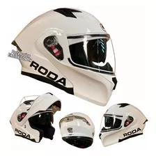 Casco Roda Abatible Rush Blanco Diseño Gp Certificado 250 Ns Color Blanco Tamaño Del Casco Grande