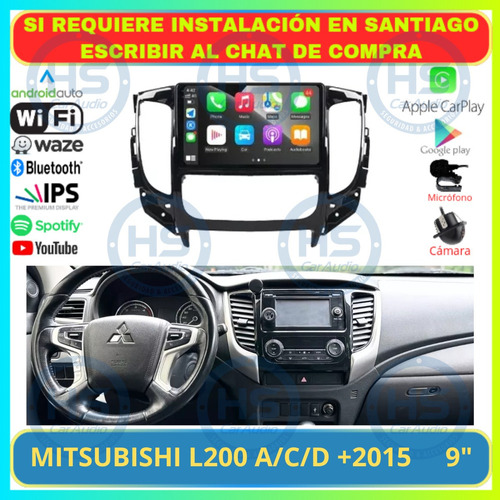 Radio 9 Pul Android Auto Carplay Mitsubishi L200 A/c/d +2015 Foto 2