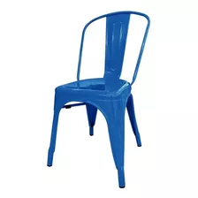 Cadeira De Jantar Desillas Tolix, Estrutura De Cor Azul-claro, 6 Unidades