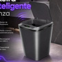 Lixeira Inteligente Sensor Automático 16l Cinza Smart Recarregável Para Banheiro E Cozinha