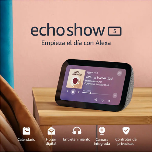 Amazon Echo Show 5 3rd Gen Asistente Virtual Alexa Pantalla 5.5 Color Negro Carbón