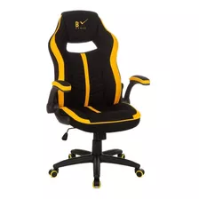 Cadeira Gamer Giratória Amarela C/ Regulagem De Altura Anima
