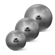 Kit Com 3 Bolas De Pilates 55cm, 65cm E 75cm - Antiestouro Suporta Até 300kg Com Bomba Ginástica Fitness Pilates Yoga Fisioterapia Fortalecimento Tonificação - Cinza