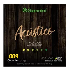 Encordoamento Violão Aço Giannini Acústico 09 Profissional