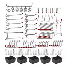 Metálicos Tablero Ganchos Clavijas Para Herramientas 114 Pcs