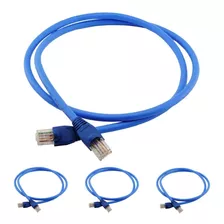 Kit 15 Un Cabo De Rede 50cm Cat6 Nexans Rj45 Azul Gigabit