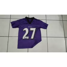 Jersey Nfl Baltimore Raven #27 Rice Cuervos Niño Con Detalle