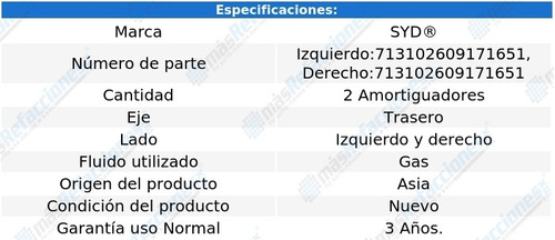 Par Amortiguadores Traseros Gas Chrysler 300 05-19 Syd Foto 2