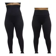 Calça Legging Suplex Cós Alto 19cm Fleece Até Tamanho G4