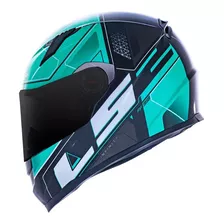 Capacete Para Moto Integral Ls2 Ff358 Ultra Motociclista Cor Preto Com Verde Desenho Solid Tamanho Do Capacete 60