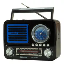 Rádio 3 Faixas Am Fm Sw Bluetooth Com Relógio Recarregável 
