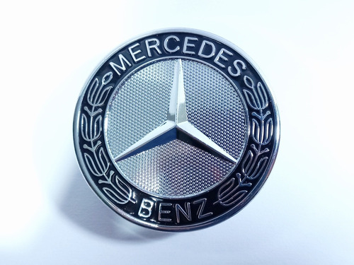 Emblema Mercedes Benz Cap  Negro Plateado Insignia 57mm Foto 3