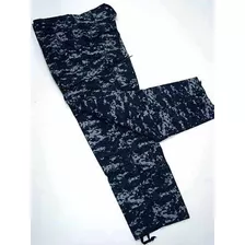 Pantalón Táctico Pixelado Azul Americano Tela Gabardina