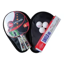 Raquetas Ping Pong 5 Estrellas + Estuches + 6 Bolas Set