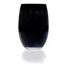 Vaso Bombe X12 Negro Vidrio Color Elegante Sin Tallo Xl