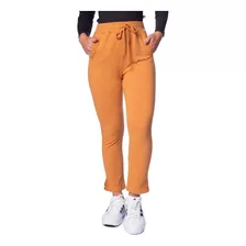 Calça Feminina Biamar De Moletom Com Bolsos Caramelo