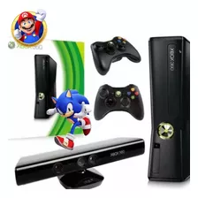 Video Game Xbox 360 Com 2 Controles +kinect+jogo