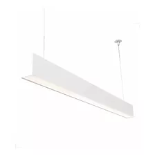 Pendente Linear Retangular Led Integrado Branco Ou Preto Cor Branco - 6500k - Frio 110v/220v