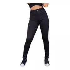 Calça Jeans Preta Skinny Tecido Premium Cintura Alta