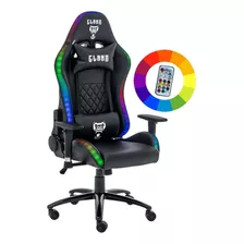 Cadeira Para Jogos King Preta - Clanm - Color Led Rgb Cl-ck0 Cor Preto Material Do Estofamento Couro Sintético