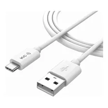 Cable Usb Largo 2 Mt Cargador Para Motorola E7 E7 Power E7i Color Blanco