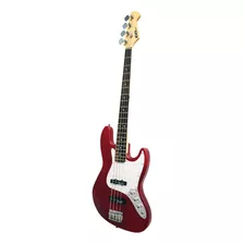 Bajo Eléctrico 4 Cuerdas Newen Jb Wood Lenga Acabado Del Cuerpo Poliuretano Satinado Color Rojo Orientación De La Mano Diestro