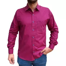 Camisa Country Masculina Xadrez Manga Longa Bolso Algodão