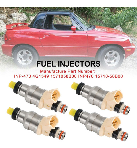 Injector 4x Inyectores Combustible For Suzuki Sidekick X-90 Foto 4