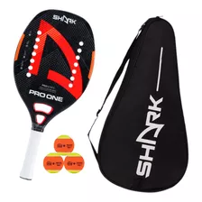 Raquete De Beach Tennis Shark Pro One 2023 Com Capa E Nota