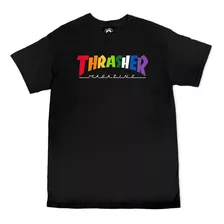 Thrasher Original Rainbow Negro Remera
