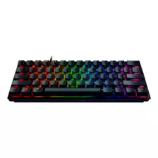 Teclado Gamer Inalámbrico Razer Huntsman Mini Qwerty Razer Purple Inglés Us Color Negro Con Luz Rgb