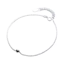 Pulsera Fina Cuenta De Plata Ley 925 Esterlina Con Caja