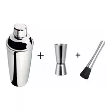 Coqueteleira Aço Inox 750 Ml + Socador + Dosador Duplo