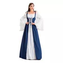 Vestido Medieval De Mujer Con Cordones Longitud